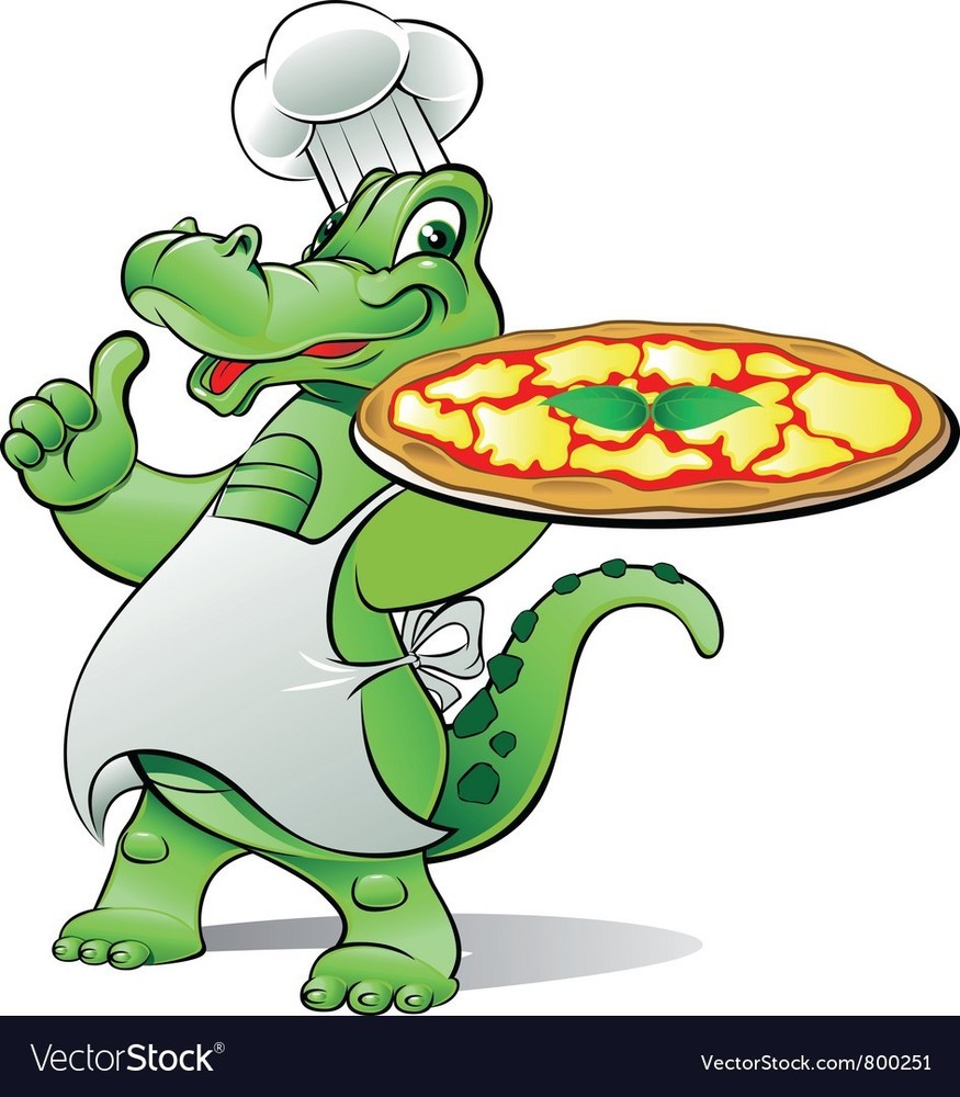 Gator with Pizza